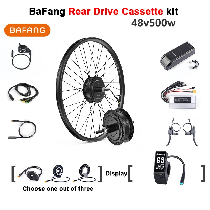 

Кассета с задним приводом Bafang, 48 В, 500 Вт, высокоскоростной двигатель, панель дисплея SW102, дюйм 20/26/27,5/700C, модифицированный комплект для горного велосипеда