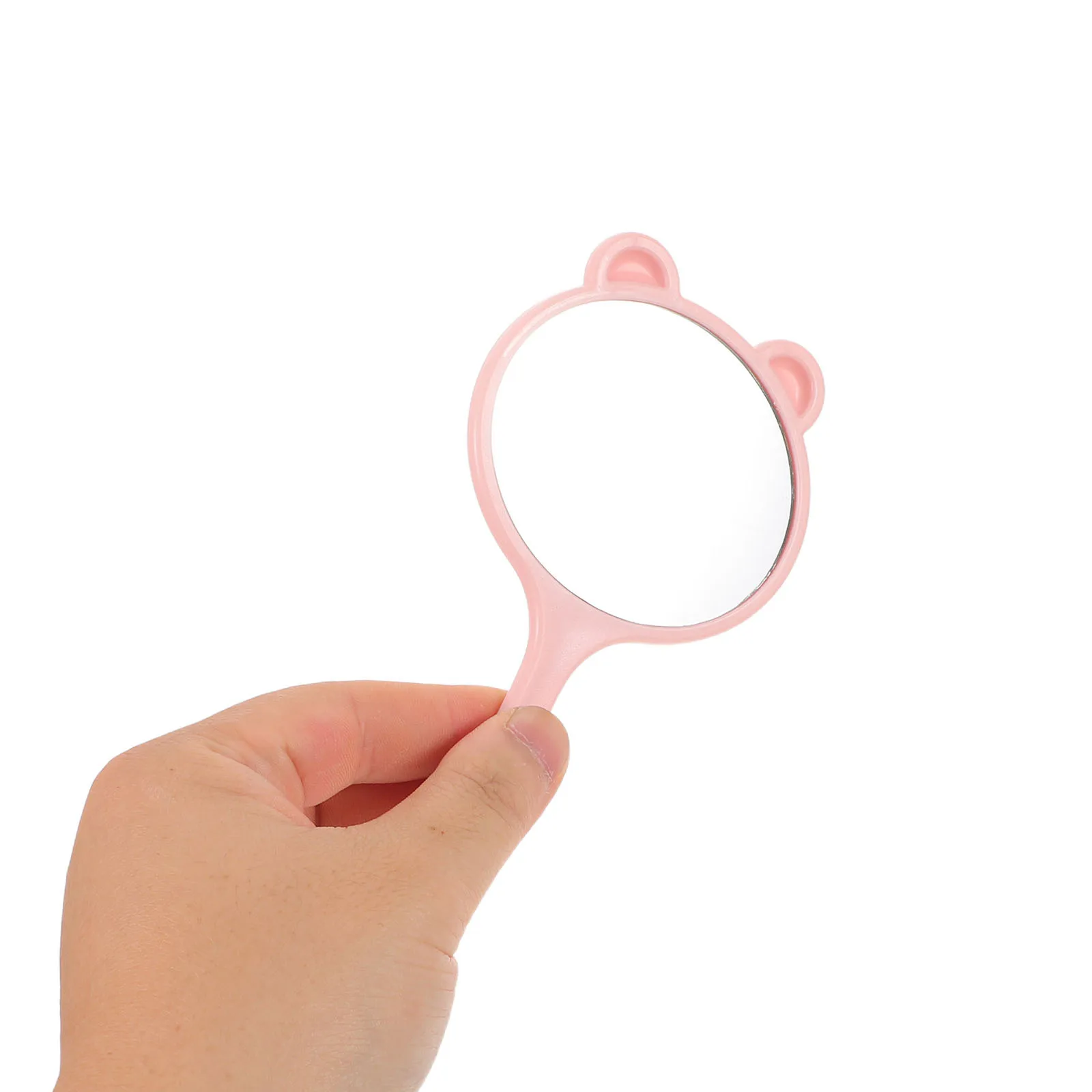 

10pcs Cartoon Cat Head Portable Handheld Makeup Mirror For Women Girls Kids, Small Round Travel Vanity Mirror, Cute Handle Face