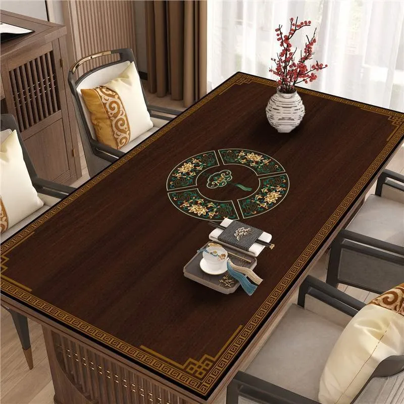 

XZ0046 Table cloth waterproof, oil proof, and wash free PVCmesh red tablecloth, desk, student coffee table, table mat fabric art