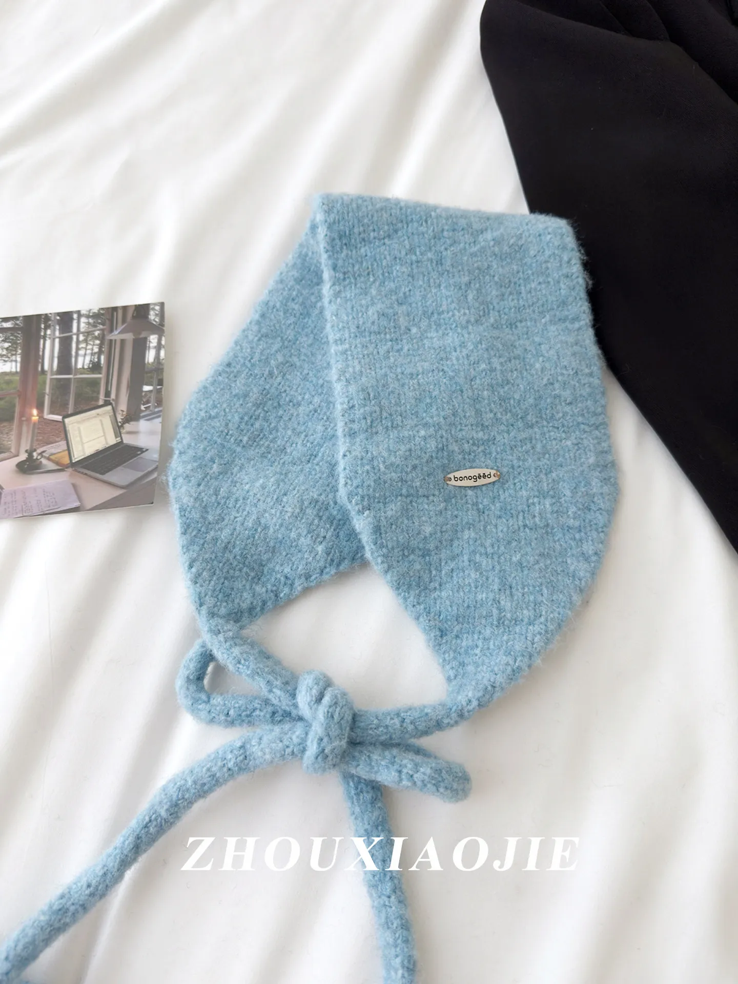 Women Korean Style Cute Tie Pom Pom Ear Muffs Autumn Winter Fashion Versatile Warm Windproof Ear Warmer Multi Color Headband