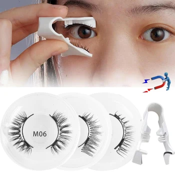 1 paar Magnetische Falsche Wimpern Mit Pinzette 3D Natürliche Wirkung Magnetische Wimpern Wiederverwendbare Wimpern Liefert Make-Up Tool Kit