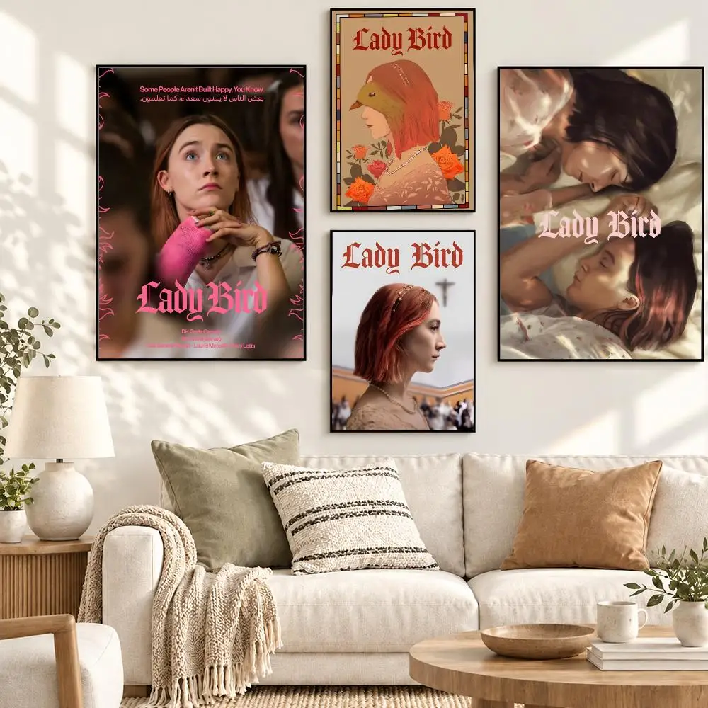 Lady Bird Coming of Age Indie Movie Drama Cinema Style Poster Decorative art prints for the home, holiday gifts, unframed
