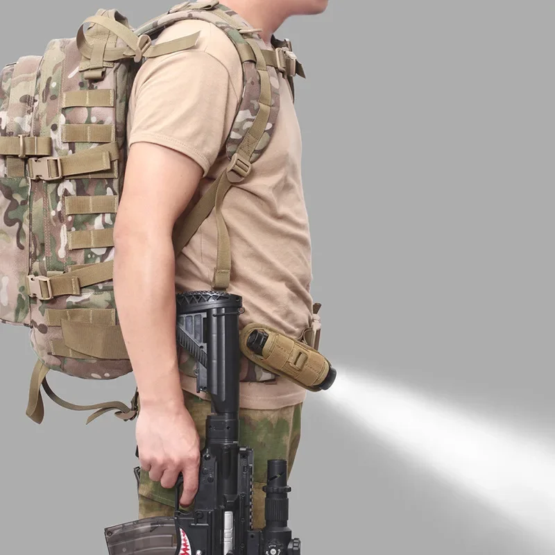 Taktická hon molle silon baterka pouch 360 stupňů otočný outdoorové baterka zakrýt pouzdře pochodeň pouzdro přenosné pochodeň