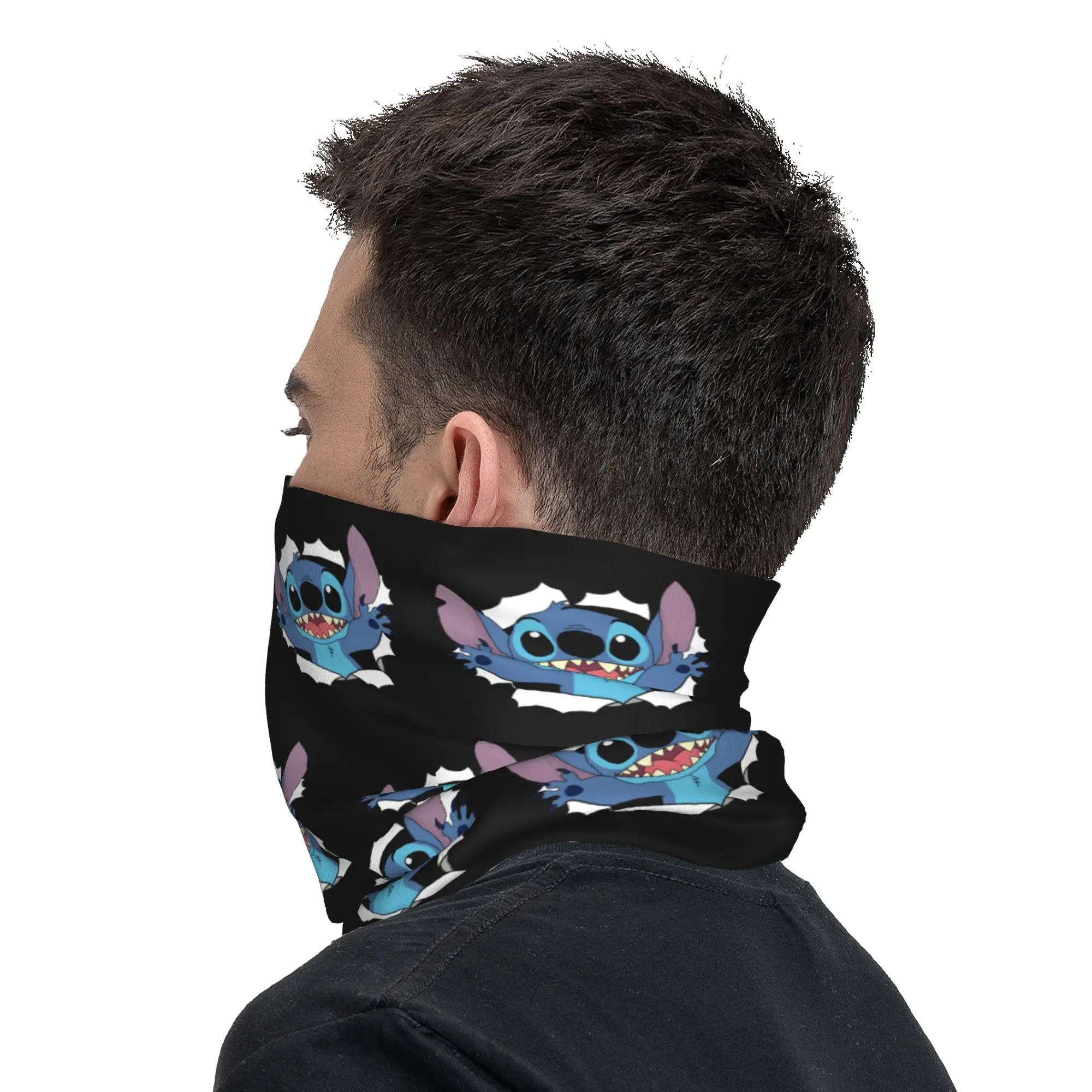 Custom Stitchs Angel Anime Cartoon Bandana Neck Warmer Men Women Winter Ski Hiking Scarf Gaiter  Face Cover
