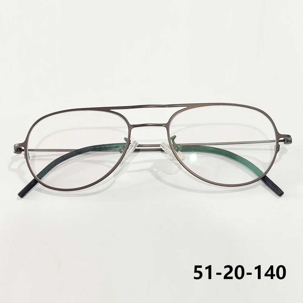 

Модные мужские и женские очки-авиаторы из чистого титана, ультралегкие (6 г), ручной работы, винтажный дизайн, с двойной перемычкой, брендовые