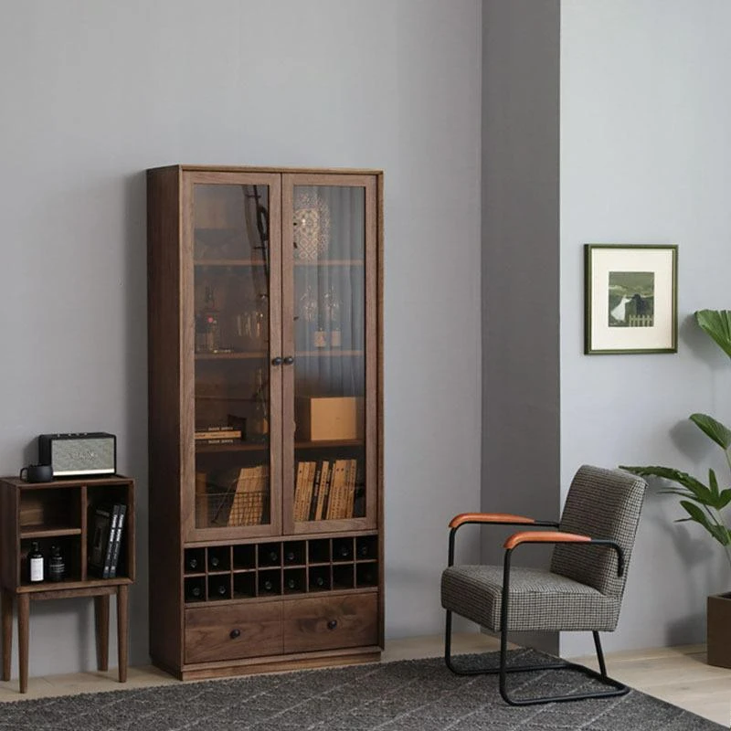 Simple North American Black Walnut Multifunctional Living Room Wine Cabinet