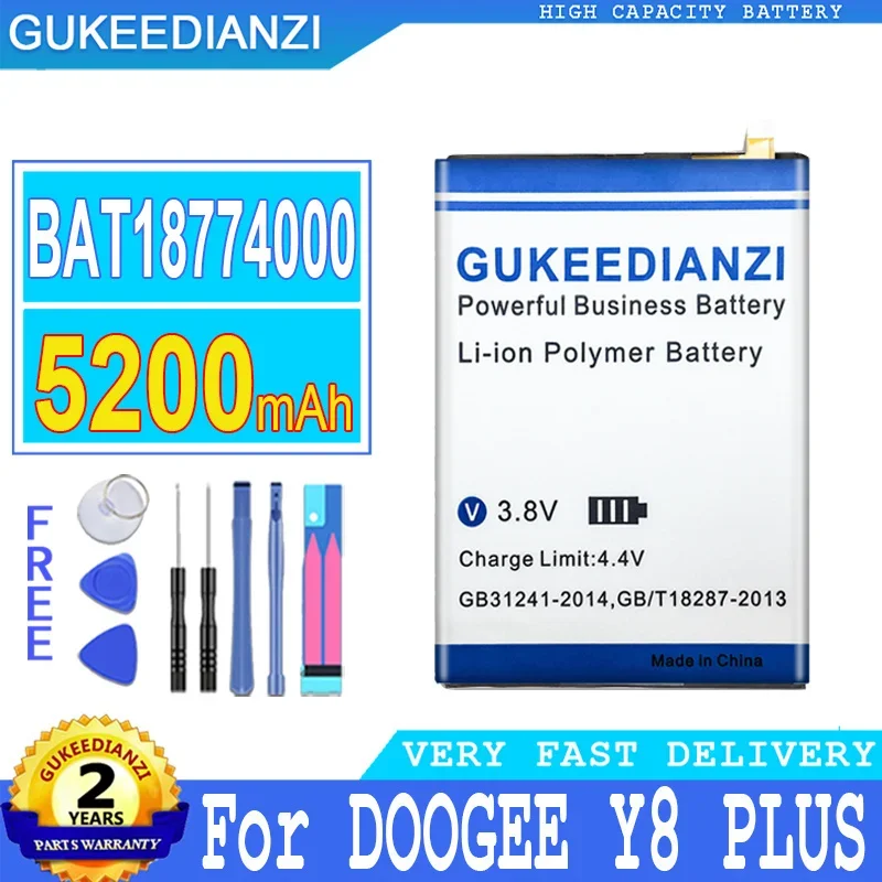 

5200mAh GUKEEDIANZI Battery BAT18774000 For DOOGEE Y8PLUS Y8 PLUS Big Power Bateria