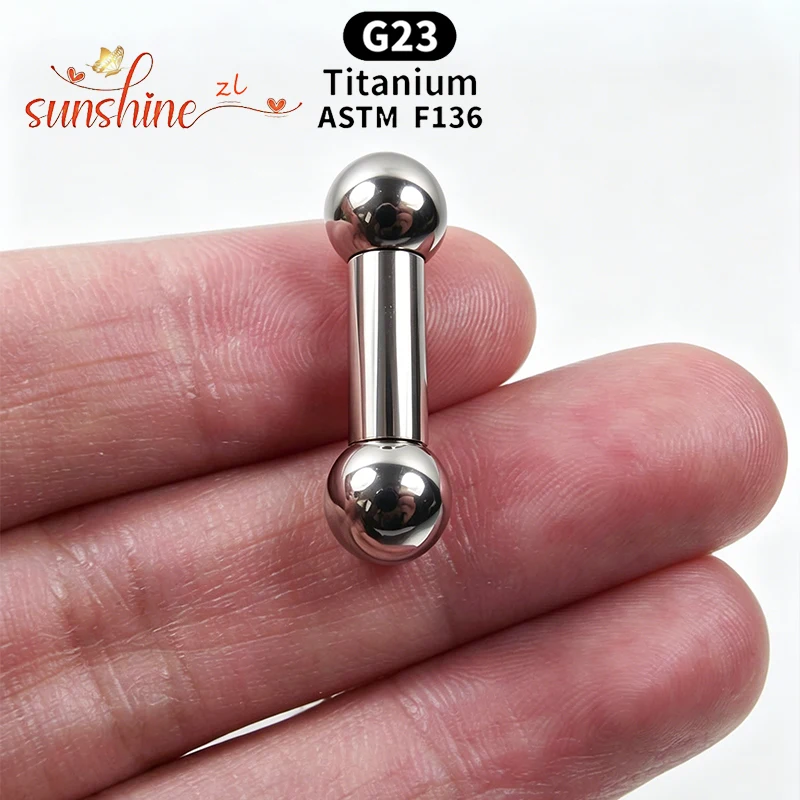 Implantatgeeignetes Titan ASTM F136 Internes Gewinde Gerade Barbells Zungenpiercing Ohrringe Piercing-Schmuck Stab 1 Stück/Los Eloxiert – Detail 4