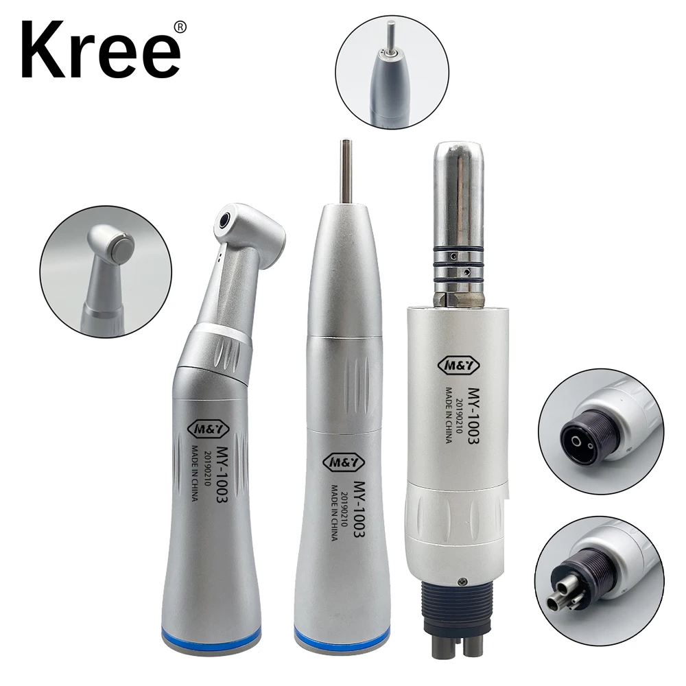 Free Shipping Dental Inner Water Spray 2/4Holes Low Speed Handpiece Kit Air Turbine Straight Contra Angle Air Motor