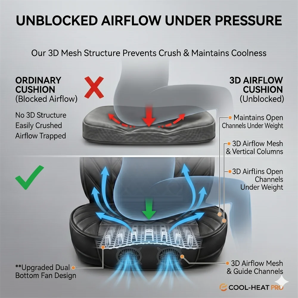 12V Cooling Ventilation Sheet Summer Car Seat Chair Cover Auto Seat Cushion Heated Universal Seat Cover for Car & SUV view 5