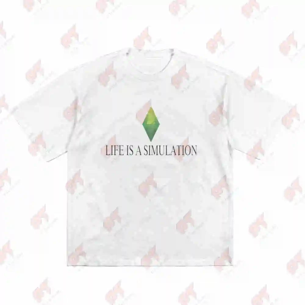 Life Is A Simulation Sims Y2K PC Game Short Sleeve Tee 100% Cotton T-Shirt