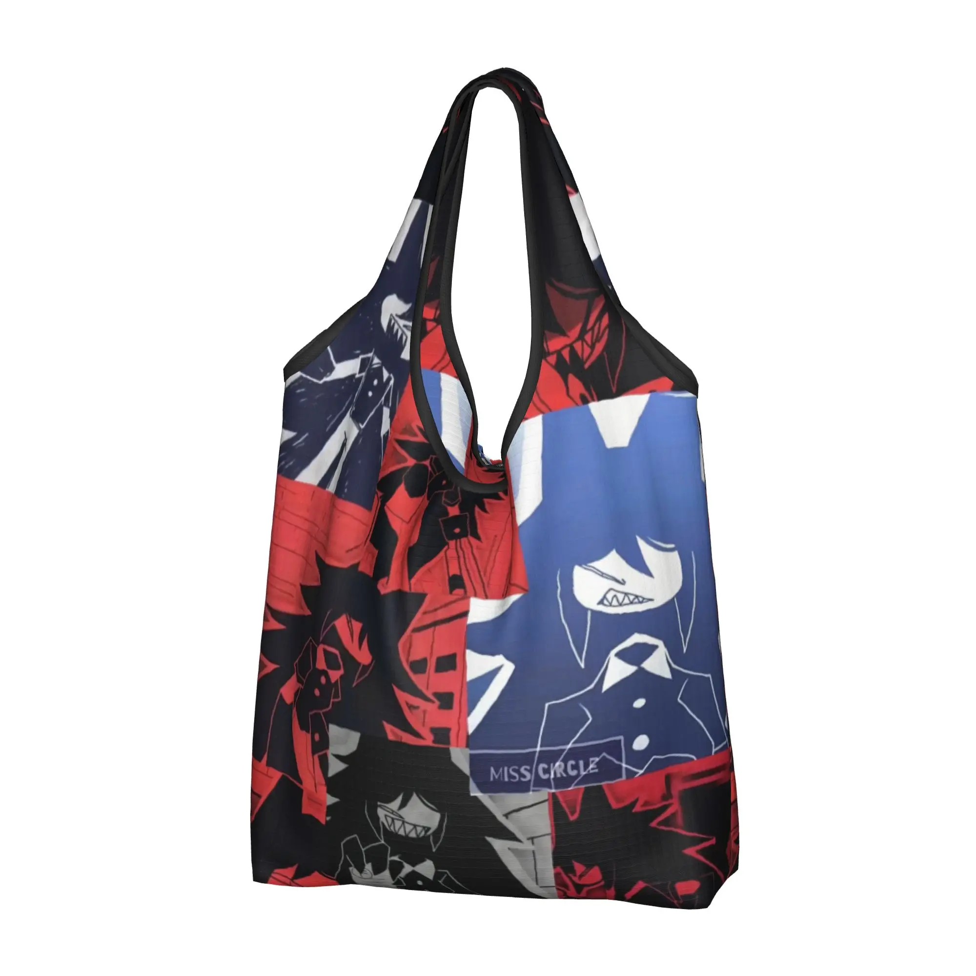 Reusable Cartoon  Miss Circle Anime   Shopping Bag Women Tote Bag Portable  Groceries Shopper Bags