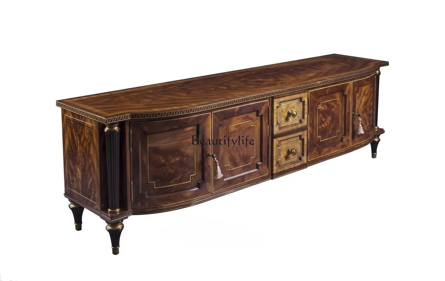 

yj5 British large TV cabinet solid wood furniture living room shadow cabinet large apartment custom furniture