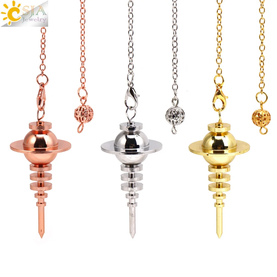 Copper Spiral Tower Pendulum Metal Egypt Cone Point Pendant for Dowsing Divination Energy Meditation Spiritual Pendulos H953