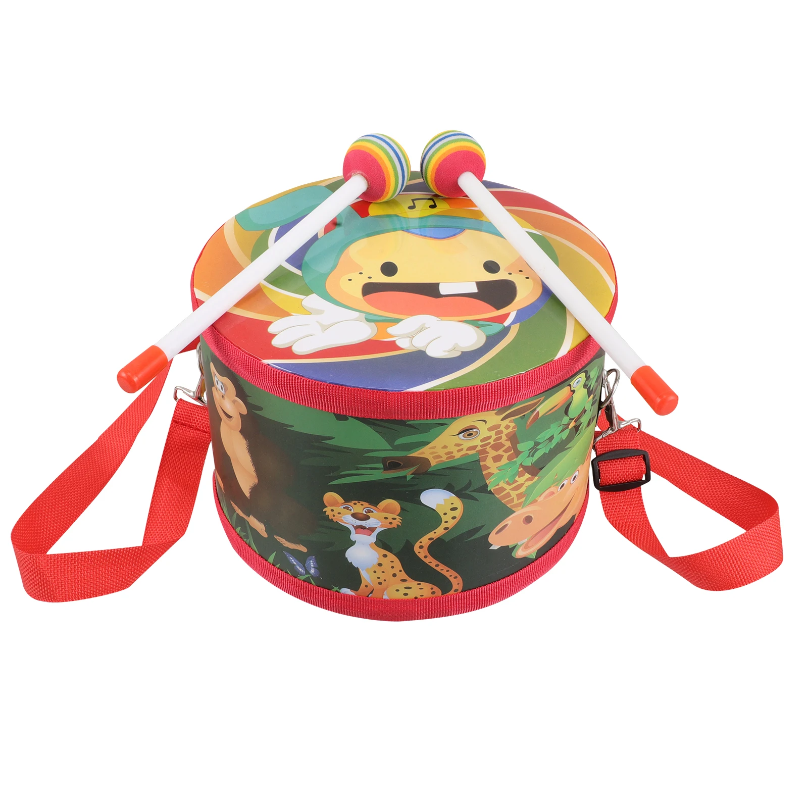 

Children's Percussion Instrument Adjustable Strap Drum Toy Plum Bossom Kit for Kids Wood