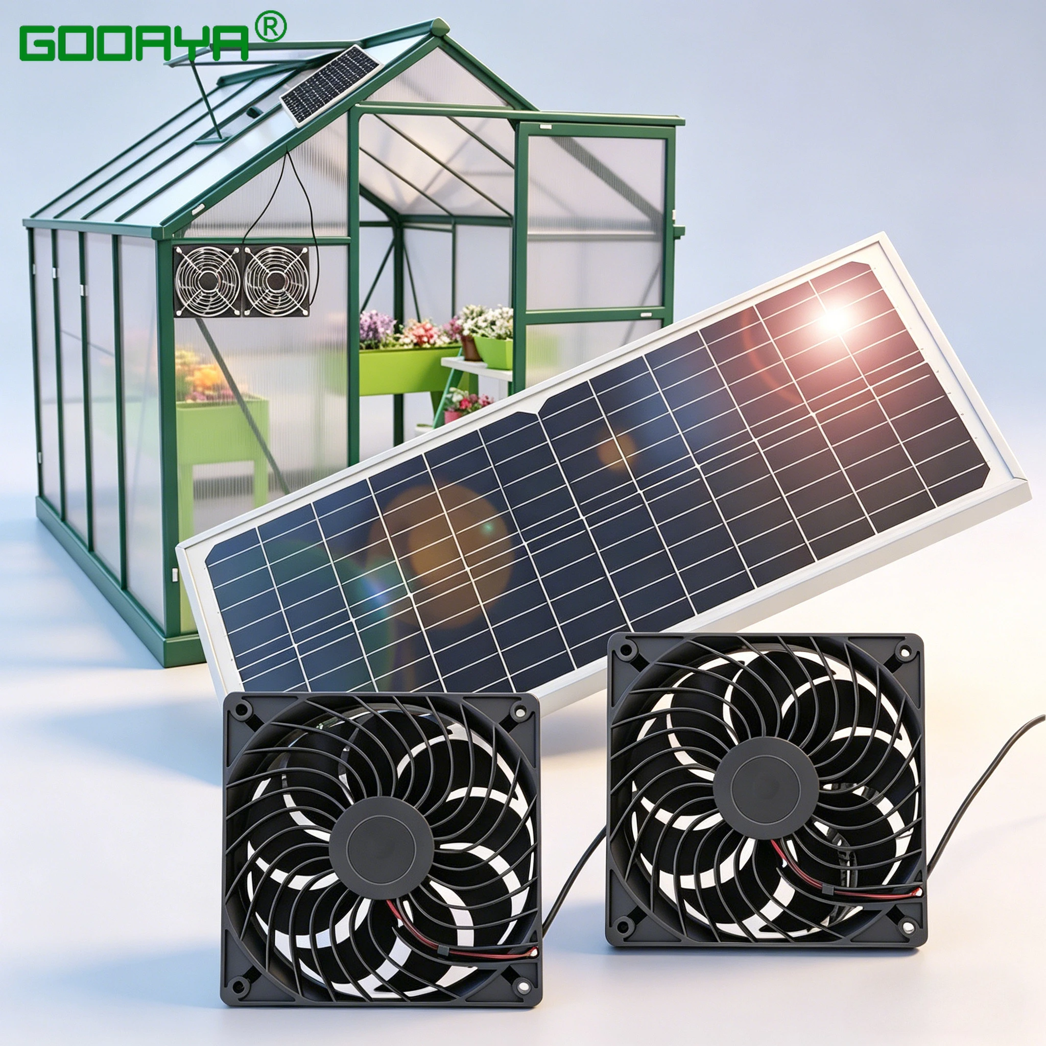 Ventilateur d'extraction double à énergie solaire 30W, étanche, pour camping, serre, cuisine, abri pour animaux, camping-cars