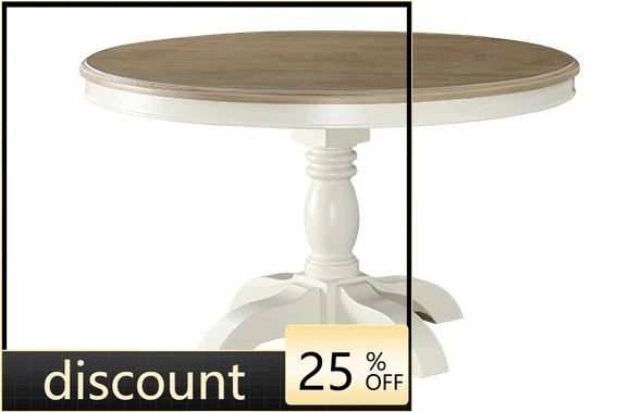 

LMM all solid wood household white dining room furniture 1.3 meters 1.5 round table