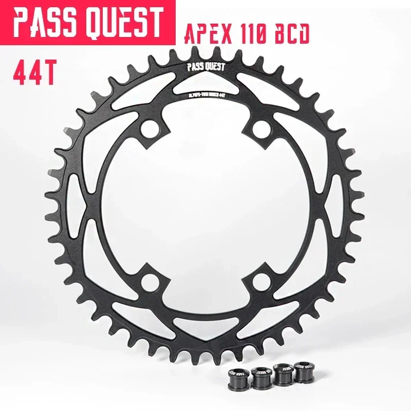 PASS QUEST 110BCD kettingblad voor Sram Apex kettingbladen racefiets 36/38/40/42/44/46/48/50/52T 110BCD Smalle Grove Kettingwiel