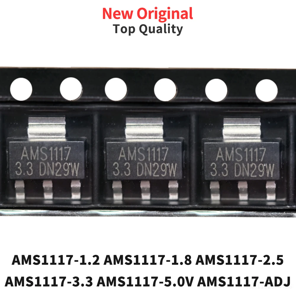 (10 Pcs) AMS1117-1.2 AMS1117-1.8 AMS1117-2.5 AMS1117-3.3 AMS1117-5.0V AMS1117-ADJ V SOT223 New Original
