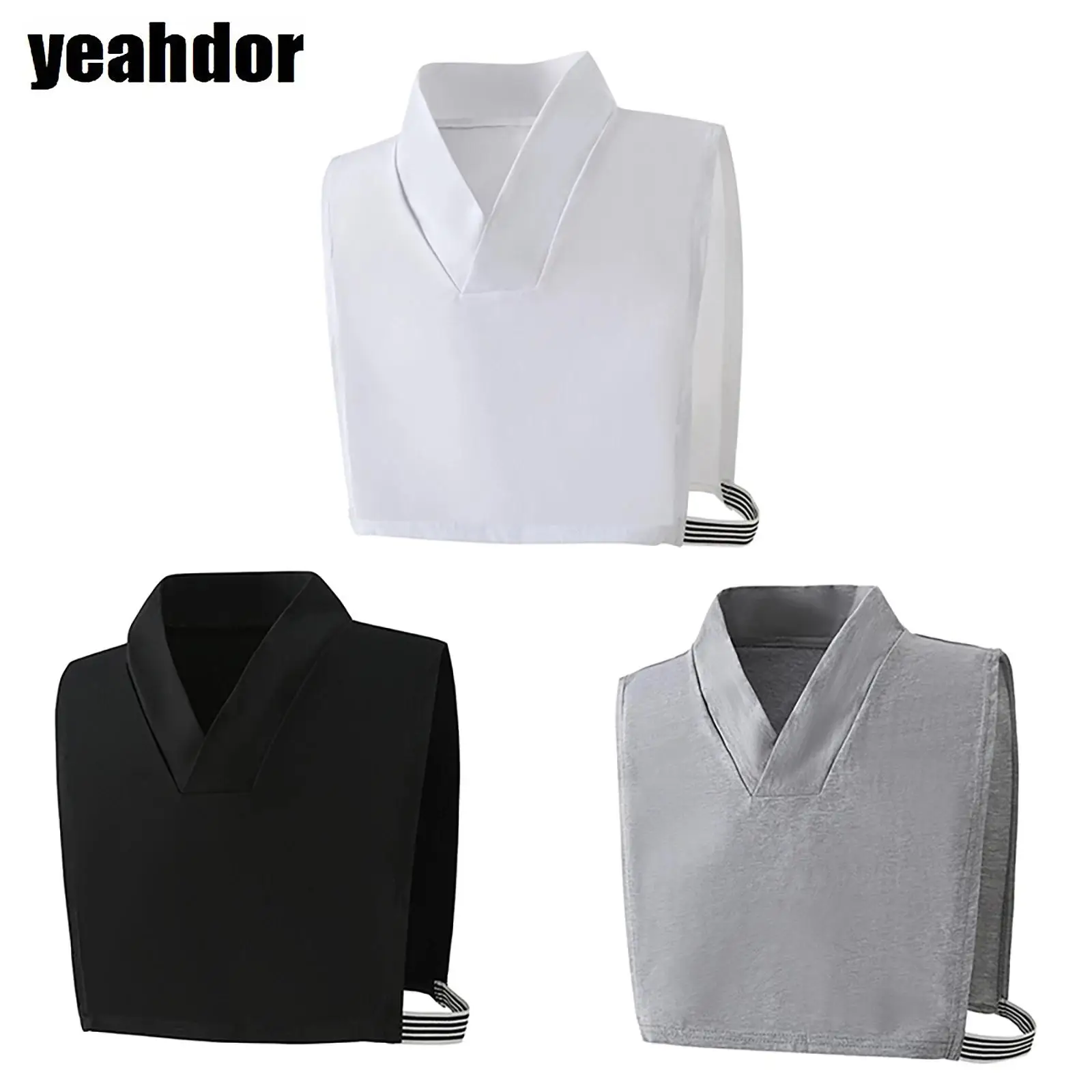 Simple All-matched Fake Collar V-neck Sleeveless Collar with Elastic Straps to Match Sweater And Vest for Everyday Dressing