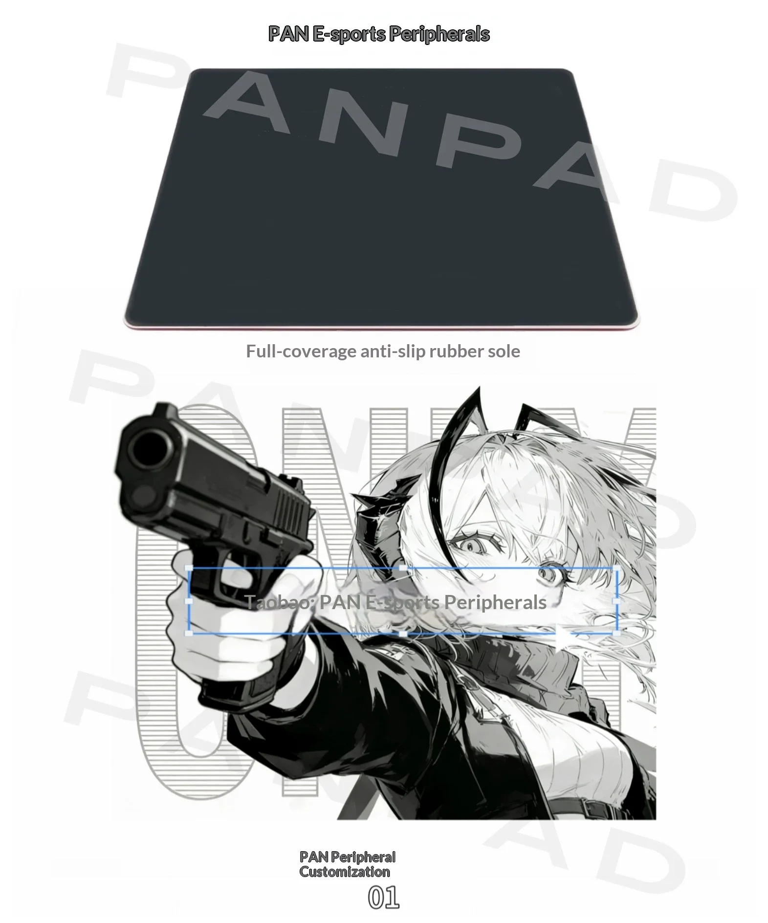 PAN Esports Erciyuan Animation Glass Gaming Mousepad  FPS Both Speed And Smoothness Mouse Pad For TTK APEX CSGO PC Accessories
