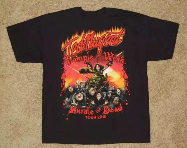 

Ted Nugent 2010 tour hurdle the death Black Fullsize Men Women T-Shirt