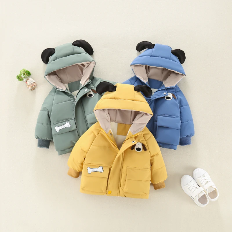 

Утепленная хлопковая куртка для малышей: зимнее теплое пальто на флисовой подкладке для детей от 1 года, одежда для младенцев, зимний комплект для малышей из хлопка