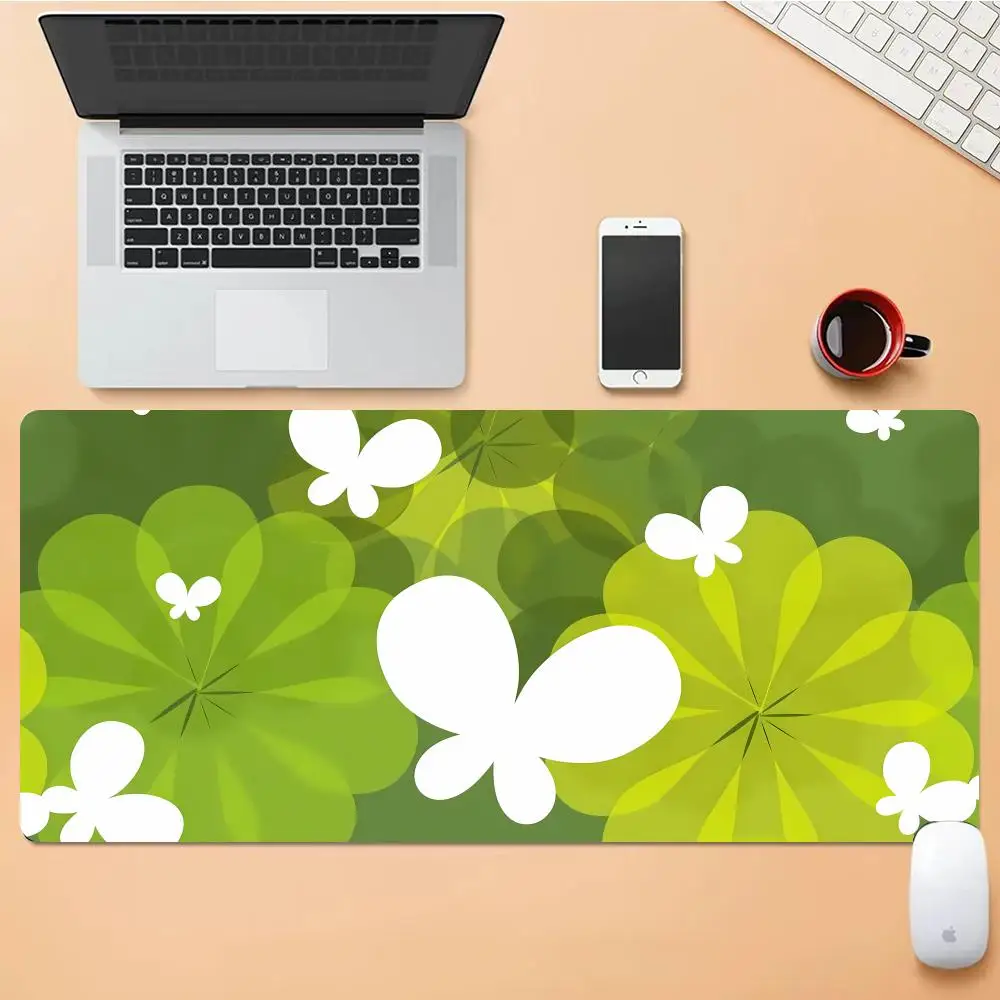 

Yellow-green Tone Plant Silhouettes Mouse Pad HD Desk Pad Extended Gaming Keyboard Mats Large XXL Gamer Mousepad 90x40