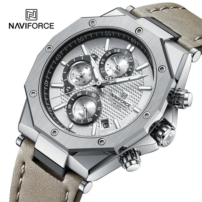 2024 NAVIFROCE Fashion Date Quartz Men Watches Top Brand Luxury Male Clock Chronograph Sport Mens Wrist Watch Relogio Masculino