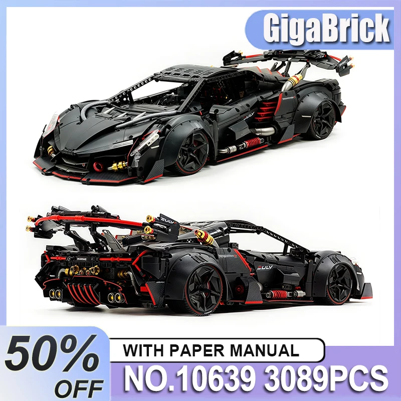 

GULY 10639 Технический 1:8 Спортивный автомобиль Строительные блоки Гоночный автомобиль Кирпичи Сборка Головоломки Игрушки для детей Взрослых Подарочный набор на день рождения