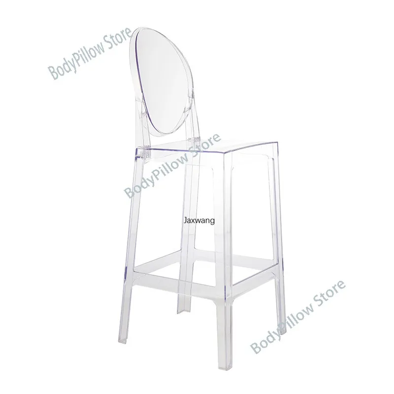 

Modern Transparent Chair Bar Chairs Crystal Chair Devil Bar Chair Backrest Light Luxury Bar Stools for Kitchen and High Table