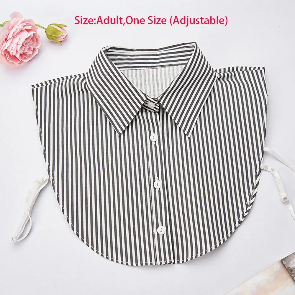 Модный хлопковый полосатый искусственный воротник, съемный классический галстук спереди, винтажная повседневная ложная блузка с воротником для женщин
