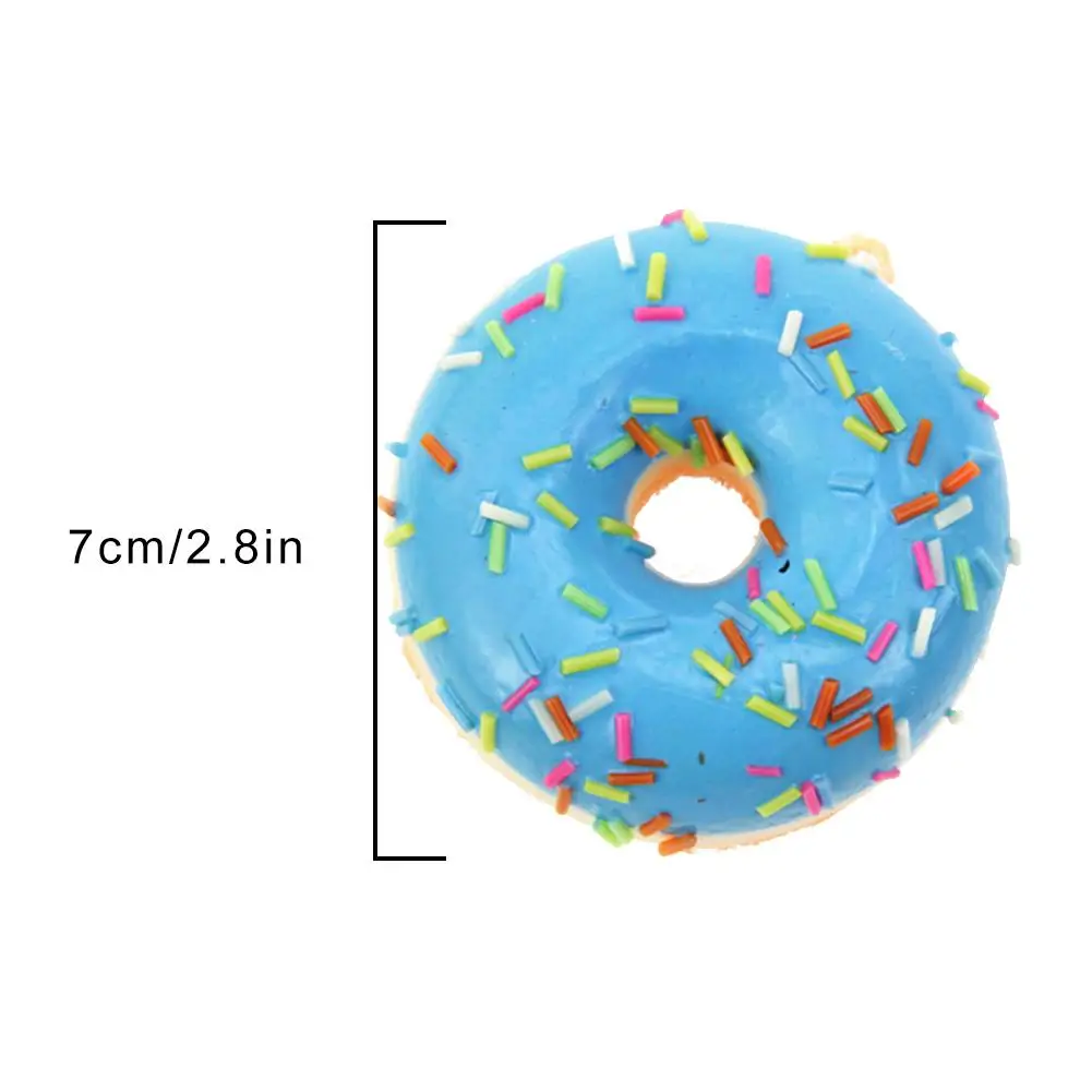 Slow Rebound Bread 7cm Donut Decompression Toy Pendant PU Simulation Pinching Release Stress Prank Props Gift Toy For Kids