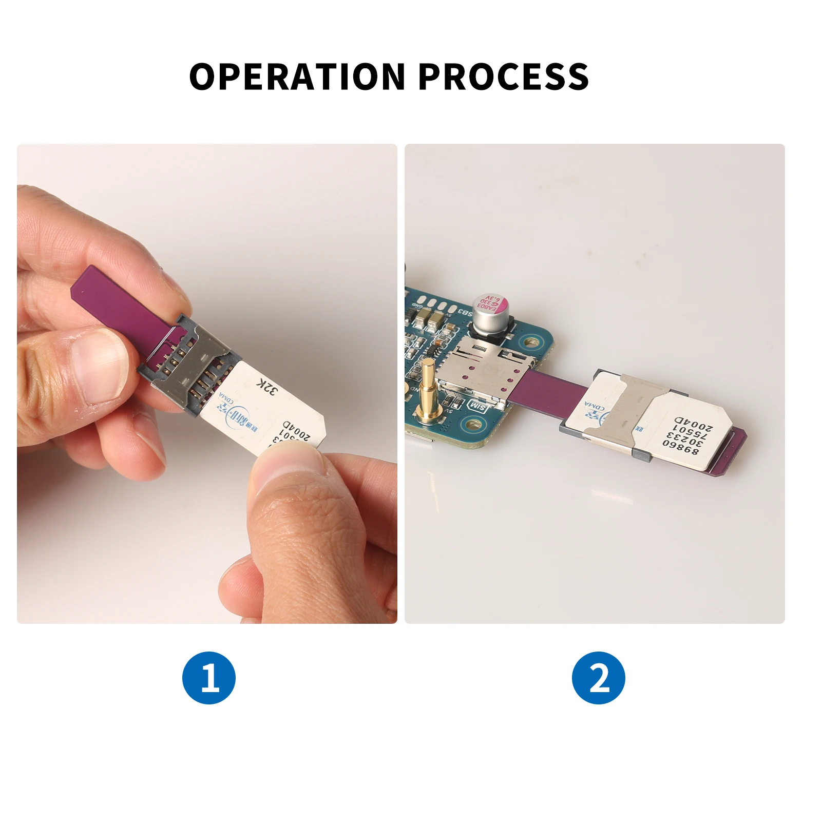 Nano SIM Card to Mini SIM Card Adapter Expander Test Board PCB Board SIM Card Reader Quick Conversion Card Male to Female 2pcs