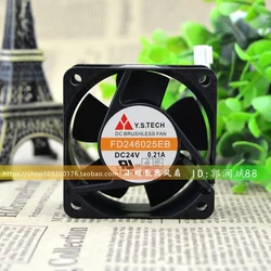 새로운 CPU 냉각 팬 Y.S.TECH FD246025EB 24V 0.21A 6025 서버 인버터 대형 풍량 팬 냉각 팬