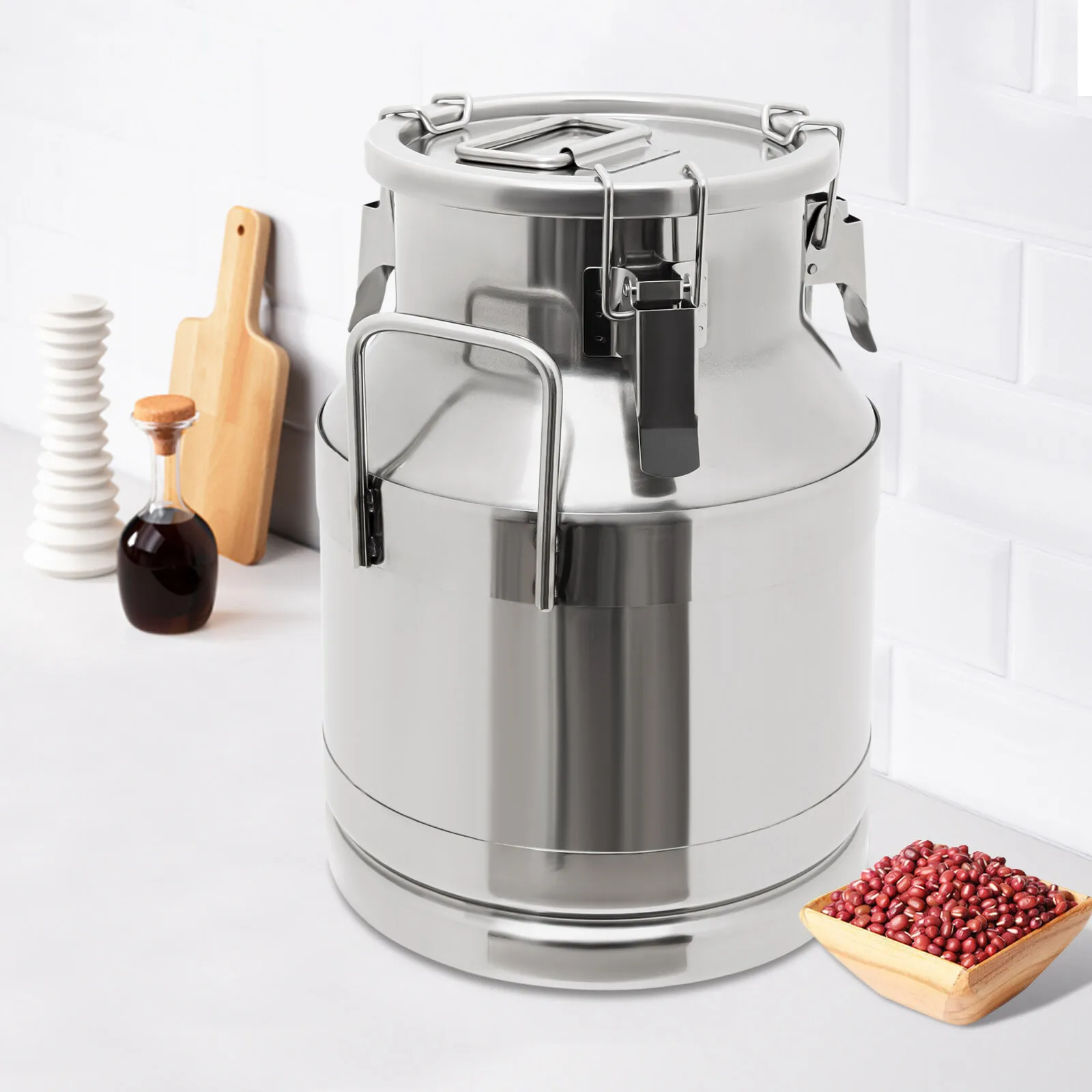 

Герметичная банка для молока из нержавеющей стали 10 л 201, коммерческий герметичный кувшин для молока с краном, контейнер для хранения объемной жидкости большой емкости