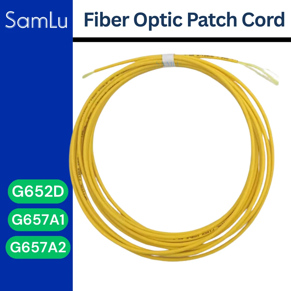 100m G652D G657A1 G657A2 3mm 2mm Single-mode Yellow 9/125μm Fiber Optic Patch Cord Fiber Optic SM SX Cable