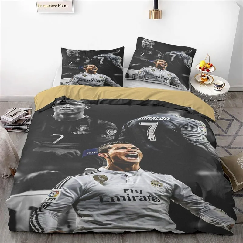 Cristiano Ronaldo-o Bedding Set Football Stars Duvet Cover Set with Pillowcases King Queen Twin Double Size Comforter cover set