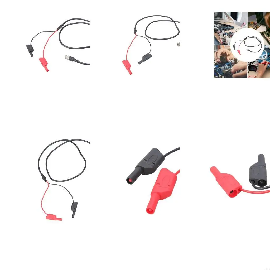 L43A Stackable BNC Male To Double Banana Plugs Test Leads Probes Oscilloscope Cable
