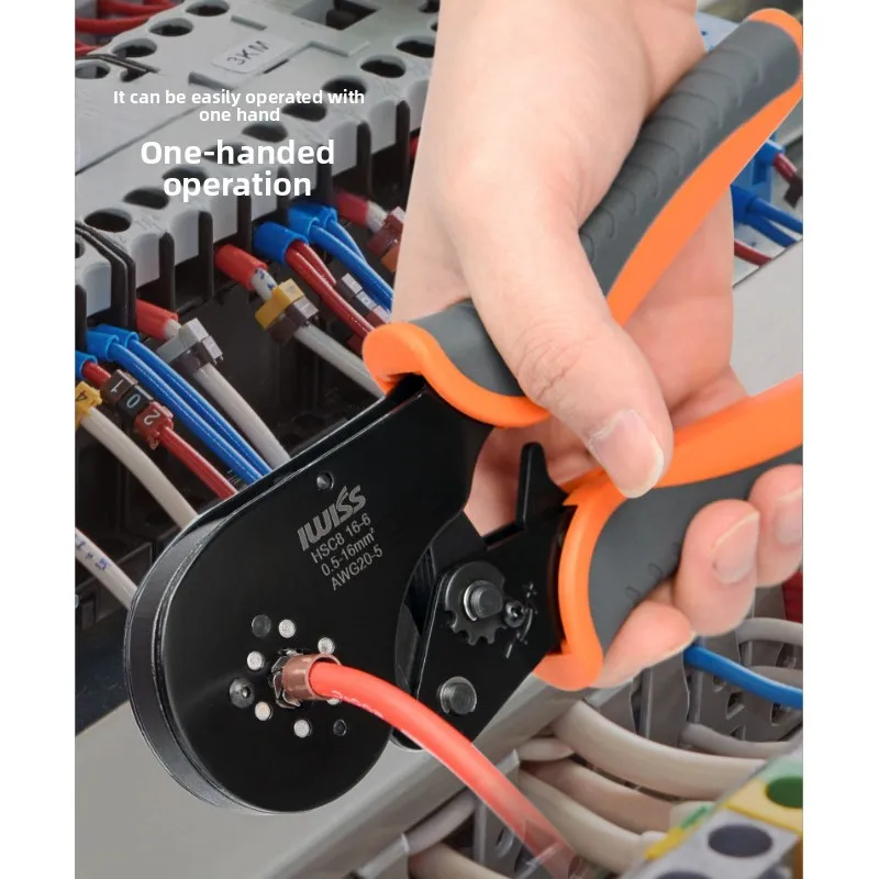 Ratchet Crimping Plier Ferrule Terminal, Pin Type, European Wire End Sleeve Lug Crimp