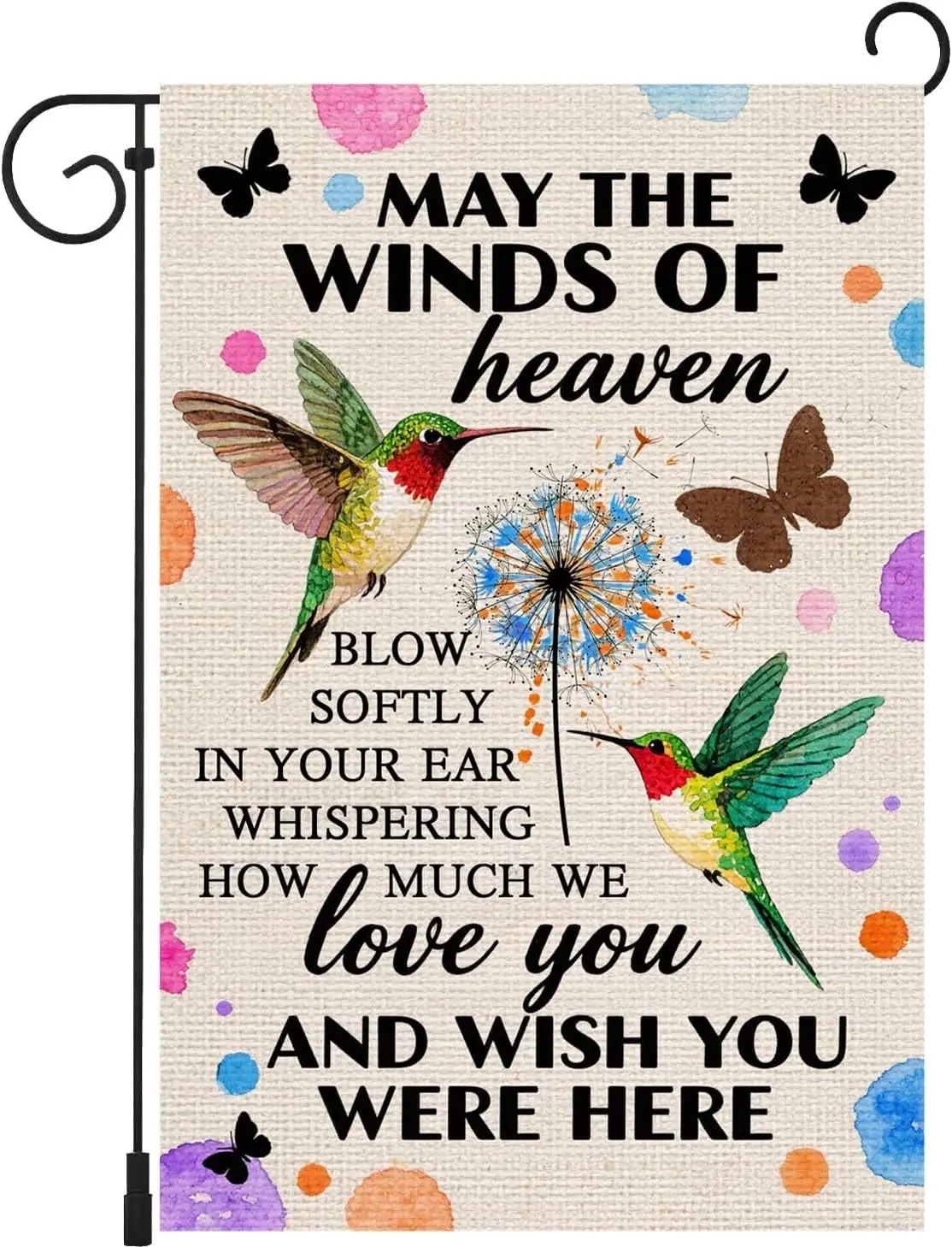 Memorial Garden Flag Remembrance Sympathy Decorations Flags for Outdoor Grave Cemetery Farmhouse Lawn Yard Sign Decor 12 x 1 uui