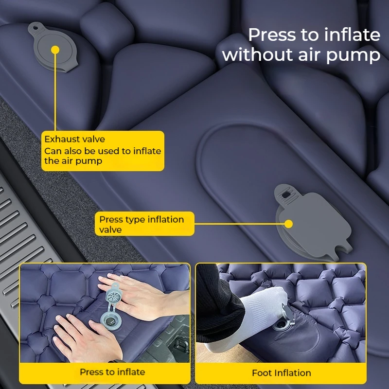 عالية الجودة السيارات سرير قابل للنفخ سيارة طوي السفر التخييم فراش جذع التسوية وسادة فراش وسادة النوم سيارة تحويل السرير