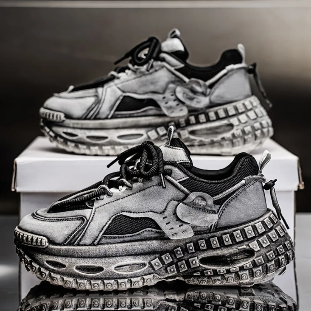 2026 Men's Sport Single Shoes Four Seasons New Casual Shoes Trendy Thick Bottom Dad Shoes Fashionable Tire Design Summer Slip-On