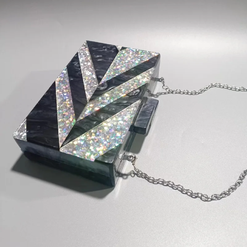 Clutch Bag Sequins Banquet Acrylic New Crossbody Splicing Spring Dinner Women's Handbags Trend Designer Evening Rose Gold