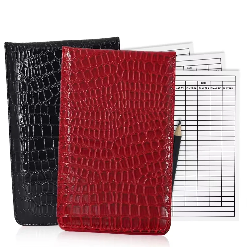 Portable Golf Score Book New PU Leather Material 3 Colors Score Notebook With Pencil And Score Card Golf Accessories Drop Ship