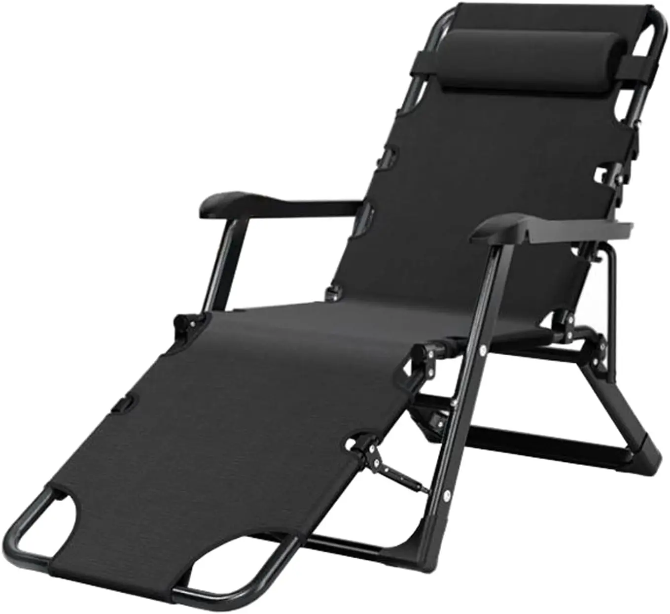 كرسي قيلولة حديدي قابل للطي مع مسند ظهر للاستراحة الخارجية للمكتب والشرفة وسرير قيلولة قابل للطي #2