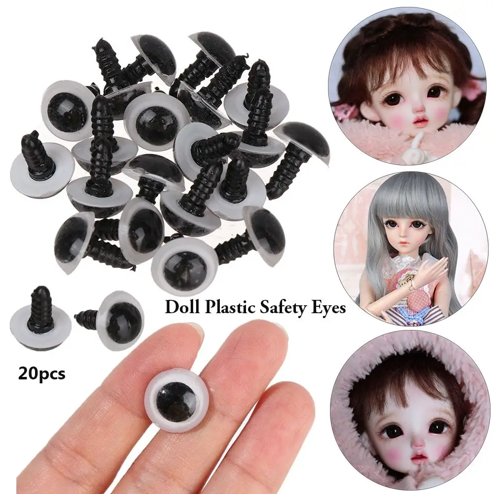 Glitter 3D Plush Safety Plastic Safety Eyes DIY Dolls Eyes Make 8/10/12/14mm Mixed Animal Doll Eyes Puppet Accessories 20pcs