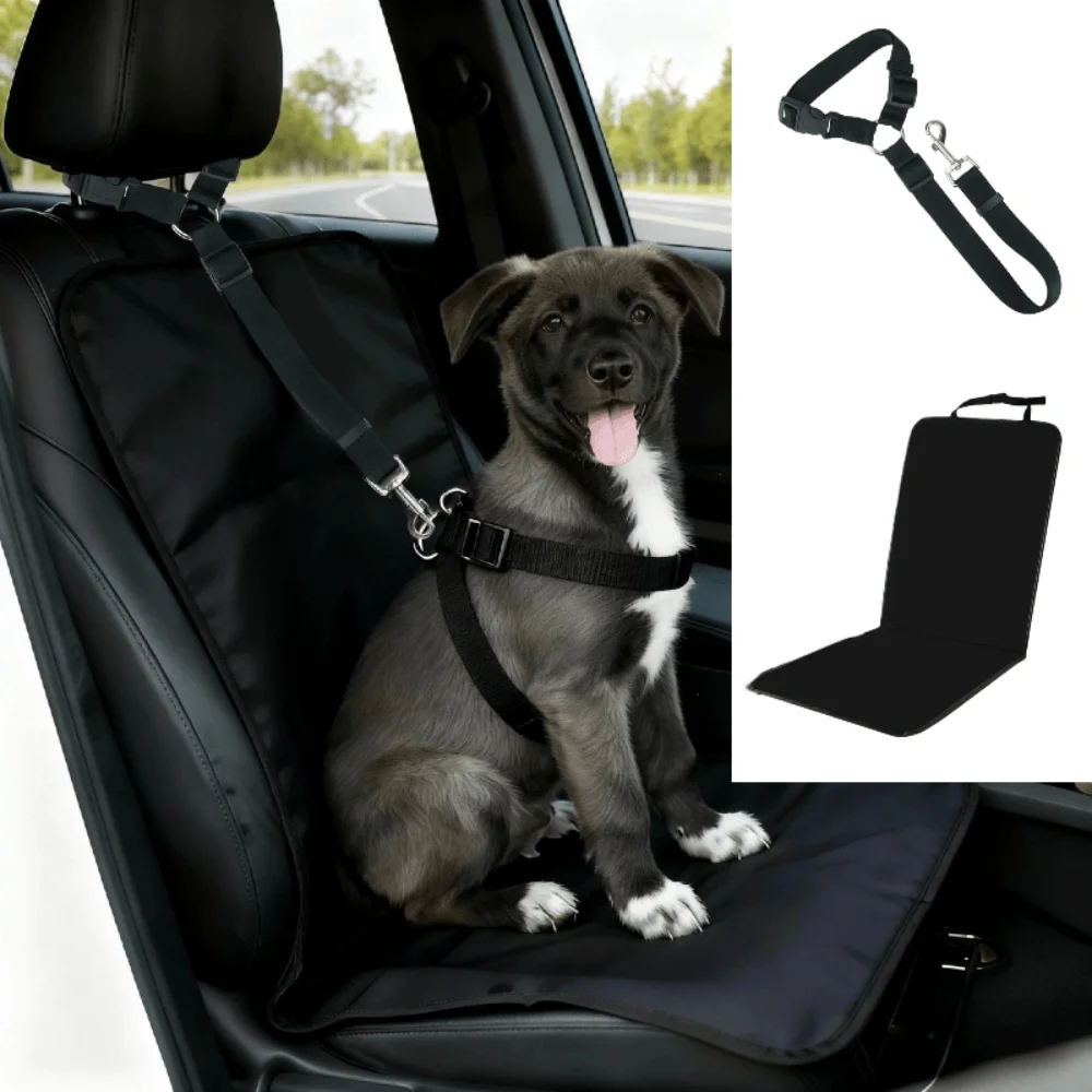 

Автомобильный ремень безопасности для домашних животных: надежный поводок-фиксатор для собак и кошек в машине, регулируемая застежка-цепочка, чехол на автомобильное сиденье