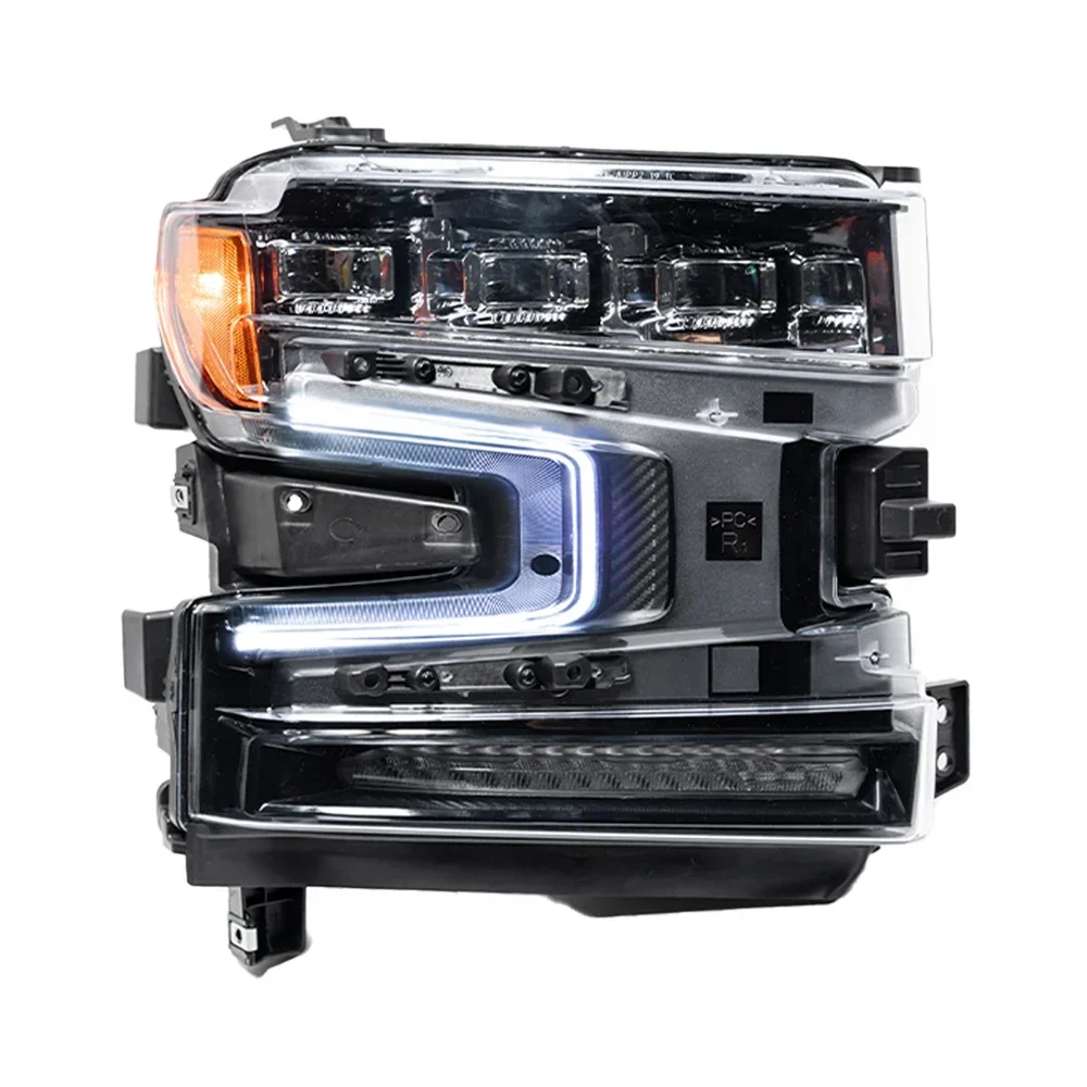 Auto Headlights For Chevrolet Silverado 2019-2023 LED Car Front Lamps Assembly  3 Projector Lens  Replacement Tool Accessories