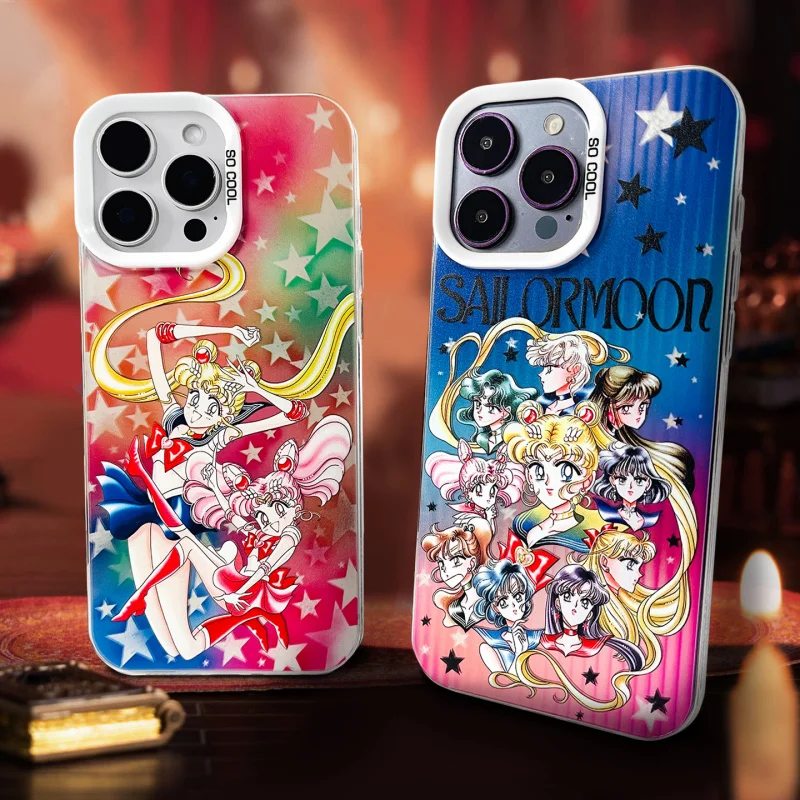 Anime Cartoon Sailor Moon Phone Case For Iphone 17 Pro Max Air 16 Plus 15 14 13 12 11 Minako Hino Rei Girl Anti-Drop Funda Cover